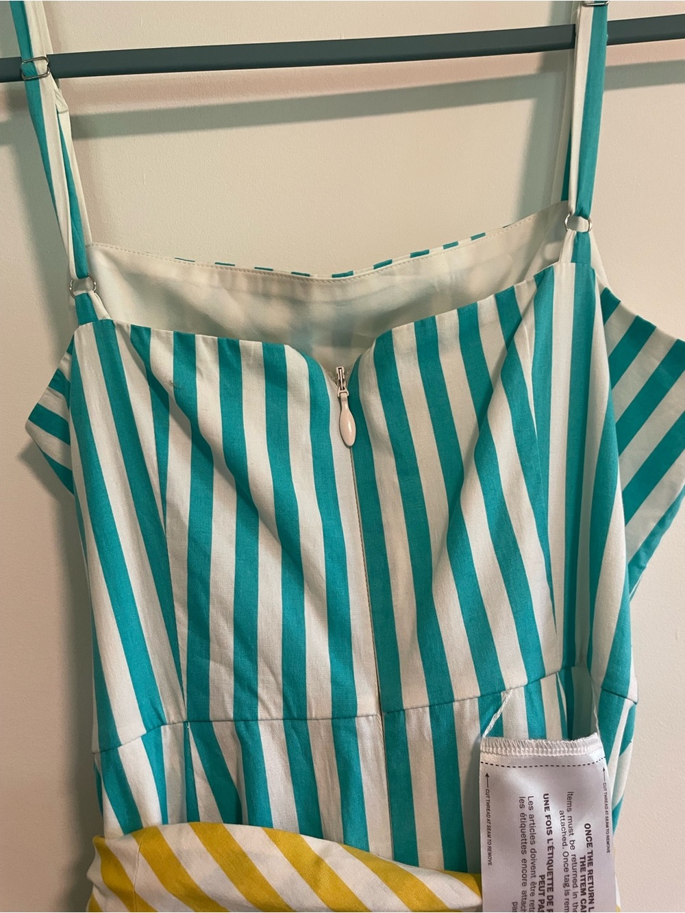 BCBGeneration NWT Striped High/Low Hem Maxi Dress Cotton Women Size 6 Nautical - Picture 7 of 11